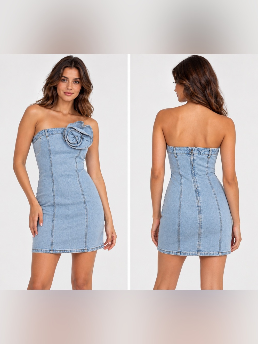 Steve Madden Light Blue Strapless Denim Dress  size 8